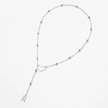 Silver stainless steel heart necklace with letter R pendant on beaded chain - Letter R Pendant (XL3184【Steel Color R】) / Steel