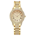Luxury gold women's watch with full crystal pavé dial and Roman numeral markers - Single Watch - Gold (Full Rhinestone Dial)