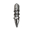 Vintage Punk Gelenkring in Altsilber mit vierteiligem, beweglichem Krallen-Design - Gunmetal-Schwarz