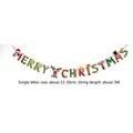 Close-up of Merry Christmas paper banner with cartoon reindeer and 3-meter hanging rope - Z1-Christmas Letters Reindeer Style