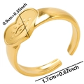 Detaillierte Größentabelle für goldener Ring mit Augenmotiv und genauen Maßen in cm - Gold