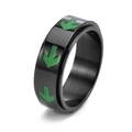 Anello rotante nero in acciaio inossidabile con frecce luminose verdi da uomo e donna - US 6 / Nero