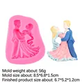 Molde de silicona rosa con pareja bailando para decoración de pasteles y artes - 2# Pareja Bailando / Rosa