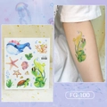 Sparkly ocean life temporary tattoos with whale and turtle designs for music festivals - Dreamy Sea Animals (FG-100)