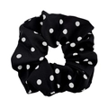 Elastic black and white polka dot fabric scrunchie for ponytails shown on white background - 13cm Polka Dot / Black Polka Dot