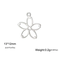 Ciondolo a forma di fiore di ciliegio in acciaio inossidabile argento da 13x12mm - Fiore di ciliegio / Argento