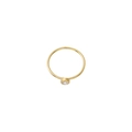 Macro detail of minimalist gold ring featuring a bezel-set round sparkling birthstone - Gold - No. 4 (clearance Price) / US Size 8