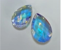 Water drop faceted crystal pendant in aurora borealis color for jewelry DIY crafts - 38MM Grid Shape / Rainbow AB