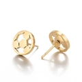 Boucles d'oreilles minimalistes en forme de football doré en acier inoxydable poli - Style Football / Or