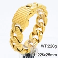 Bracciale cubano punk dorato con maglie a trama diagonale per uomo e donna - 25mm Oro (KB187839-KJX)