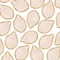 DIY cream white petal charm with gold trim and vertical texture for jewelry making - 50Pcs/Pack / Gold