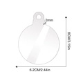 Detailed dimensions of 2mm thick clear acrylic round ornament for Christmas DIY - Round