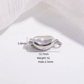 Detalle macro de cierre de corazón de plata con dimensiones de 13,7x5,8 mm - Tipo C Forma de Frijol/Corazón (Pequeño) / 5.8*13.7mm/1.0g