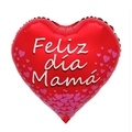 18-inch red heart foil balloon with Feliz día Mamá text for Mother's Day party decor - 18 Inch Red Hearts Filled Heart Happy Mother's Day (BTX014)