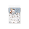 Cute embossed cartoon dog and bear nail art stickers in warm beige tones, model MiC-01 - Dog Family Relief (MiC-01)