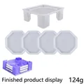 Silicone mold set for epoxy resin coasters including a square holder and octagonal shapes - Octagon Coaster Set