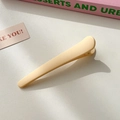 Minimalist matte cream yellow long hair clip for side bangs and face washing - Dark Yellow