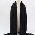 Long black chiffon hijab scarf with elegant drape and sheer texture shown on a mannequin - 16-Pure Black