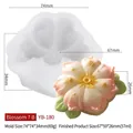 3D Pfingstrose Silikonform für handgemachte Seife und Harz, Größe 74x74x34mm - Blühende Blume 7B YB-180