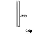 Dettaglio macro del ciondolo rettangolare argento con specifiche 22mm e 0,6g - 22mm / Argento