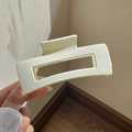 Elegant cream white square claw clip for thick hair, high-quality matte plastic finish - 17# White Square Clip 10.5CM