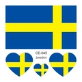 Pegatina de tatuaje temporal de bandera sueca impermeable deporte arte corporal - Suecia