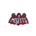 Κλασική καρφίτσα σμάλτου Misfits με νεκροκεφαλή, κόκκινη κουκούλα και λευκό λογότυπο - C2135-1