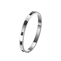 Dettaglio di un bracciale in acciaio inossidabile argento con zirconi neri rettangolari - Argento (Strass Nero)