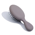 Mini beige oval hairbrush with black air cushion bristles and portable plastic design - Elastic Paint Bean Purple Bristle