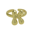 Pummeliger Bubble-Stil 3D Buchstabe K Ring in Goldoptik mit verstellbarer offener Schiene - Buchstabe K / Gold