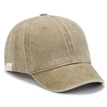Gorra vintage caqui de ala corta en algodón lavado con etiqueta tejida lateral - Ajustable / Caqui