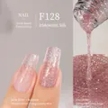 Vernis à ongles végétal japonais F128 rose tendre scintillant avec effet dégradé brillant - F128 Alice (Rose Pâle)