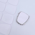 DIY Y2K irregular silver metal heart shield pendant with white backing insert - K6222 Irregular Shield Fluid Frame Adhesive Sticker