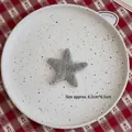 Handmade grey wool felt star ornament 6.5cm for Christmas DIY crafts and flower decor - Star - Grey