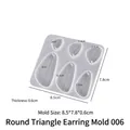 Translucent silicone earring mold with 6 sizes of rounded triangles for DIY resin jewelry - Triangle Earring Mold 006