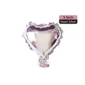 Glossy silver 5-inch heart-shaped foil balloon for wedding and party decorations - 5-inch Heart Silver