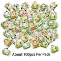 Dschungeltier Konfetti für Babyparty Deko mit 100 bunten Teilen im Aquarell-Stil - Dschungeltier-Streudeko