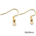 Gold stainless steel French ear wire hooks 20x20mm for DIY jewelry making - 19*11mm / Gold