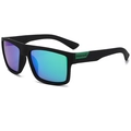 Gafas de sol polarizadas deportivas con montura negra mate y lentes de espejo azul-verde - Montura Negra Mate Lentes de Espejo Verde