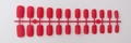 Set of 24 matte red long square press-on nails displayed on a plastic frame runner - Matte Red