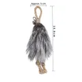Feather cat wand replacement with grey faux fur, bells, and linen rope, 18.8cm long - Feather Style 32 / [product Attributes] Visually This Appears To Be A Fluffy Pendant (keychain Or Bag Charm). The Main Body Is Composed Of Alternating Gray And White Long-haired Material (appears To Be Imitation Fox Fur Or Artificial Fur). It Features A Hanging Loop Made Of Coarse Hemp Rope At The Top With A Metal Lobster Clasp And A Small Silver Bell Attached. [visual Presentation] The Image Uses A Pure White Background Is Centered And Is Shot From A Frontal Eye-level Angle. Image Quality Is [high] The Subject Is Clear And Sharp And The Fur Texture Is Visible. Aesthetics Are [medium] Overall Score Is [6.8]. It Is A Standard Parameter Description Image Visually Rather Monotonous Lacking In Contextual Appeal. [text Content] The Text Is In A Pending Processing Layer Containing Size Markings "approximately 5cm" And "18.8cm". It Is Recommended To Translate The Chinese "约" (approximately) As "approx." To Comply With Cross-border E-commerce Language Requirements. [logistics Label] Animal And Plant Quarantine [infringement Risk] Product Infringement: None Probability [0.0] No Brand Logos Or Specific Ip Designs Found. Background Infringement: None. 【product Parameters】according To The Markings In The Picture The Product Width Is Approximately 5cm And The Overall Length (including The Hanging Rope) Is 18.8cm.