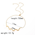 Minimalistische 18k vergulde ketting met golfhanger aan een vierkante vossenstaartketting - Gouden Golf Ketting (TN7098-G)