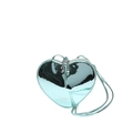 Borsa a tracolla a cuore ciano in pelle verniciata lucida con hardware argentato - Blu
