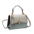 Petit sac bandoulière tricolore crème bleu noir avec boucle dorée élégante - Blanc