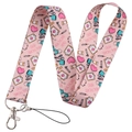 Pink Healthcare Hero lanyard with medical icons and sturdy silver lobster clasp for IDs - Healthcare Hero-Pink