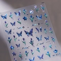 Stickers ongles papillon holographiques M-513 avec finition métallique irisée - Style Fleur de Papillon (M-513)