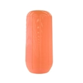 Stretchable orange silicone leak-proof sleeve for travel bottles with vertical ridges - 1st Gen (Cylindrical) / Orange