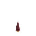 Mini albero di Natale bordeaux con una base rotonda in legno naturale decorativo - 10cm / Rosa Rosso