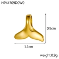 Ciondolo a coda di balena dorato lucido con dettagli di 0,9 cm di altezza e 1,1 cm di larghezza - Piccola Coda di Balena (HP44709D0W0)