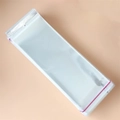 Clear OPP self-sealing jewelry bags with red strip and hanging holes for packaging - 8.5*26cm-With Hanging Hole-Double Layer 80 Microns (100pcs)